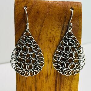 Silpada Sterling Silver Woven Swirl Tear Drop Earrings